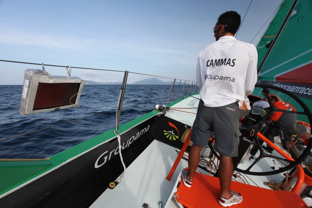 Day 6 - Beating in the north of Sumatra. Groupama Sailing Team during leg 3 of the Volvo Ocean Race 2011-12 &copy; Yann Riou/Groupama Sailing Team /Volvo Ocean Race http://www.cammas-groupama.com/